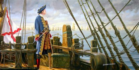 Ilustración de Blas de Lezo con sus heridas de guerra