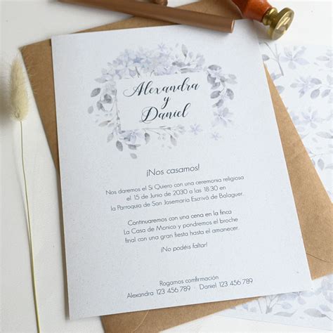 Ejemplo de invitación de boda estilo 