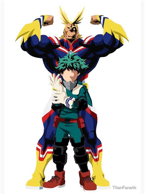 Ilustración de Izuku Midoriya y All Might