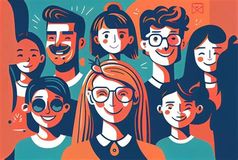 Ilustración de personas sonriendo