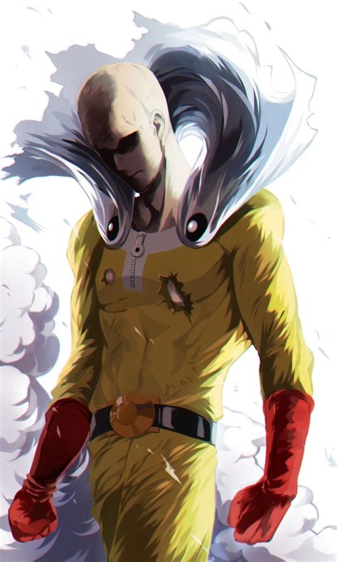 Ilustración de Saitama en acción