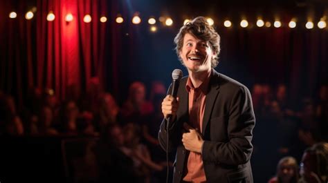 Imagen de un comediante actuando en un escenario