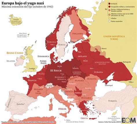 Mapa de Europa ocupada por los nazis durante la Segunda Guerra Mundial