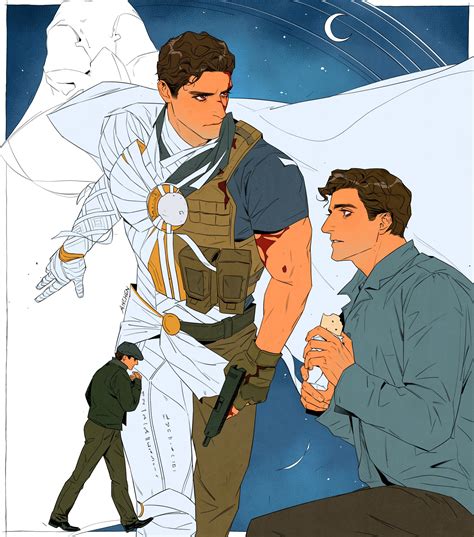 Ilustración de Marc Spector en su juventud