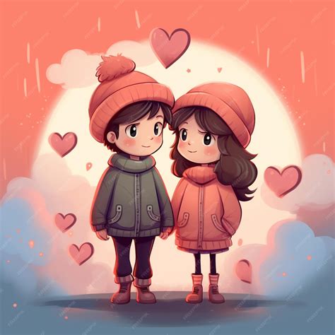 Ilustración de dos personas enamoradas con mariposas en el estómago