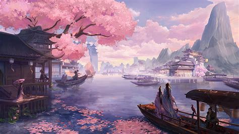 Paisaje de fantasía oriental