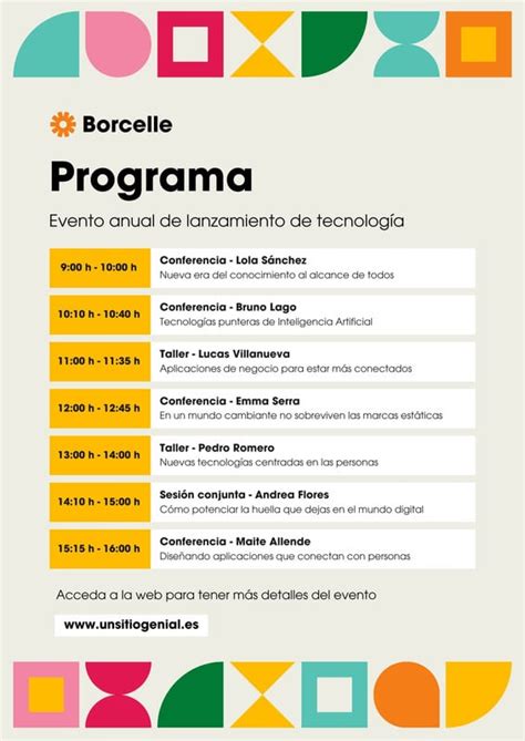 Diseño de un programa de eventos para una convención