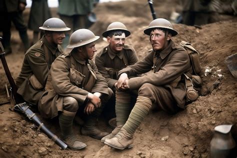Ilustración de soldados de la Primera Guerra Mundial