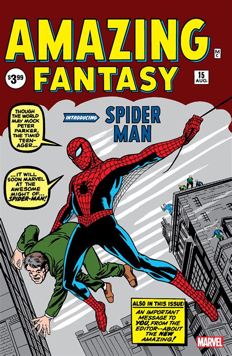 Portada de Amazing Fantasy #15, la primera aparición de Spider-Man