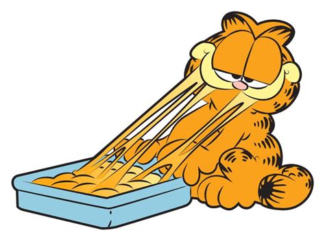 Ilustración de Garfield comiendo lasaña