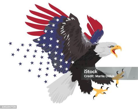 Ilustración de un águila calva como símbolo patriótico