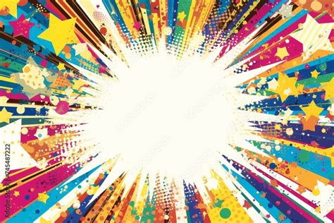 Panel de cómic con estilo pop y colores brillantes