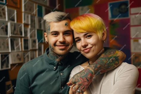 Pareja joven con tatuajes