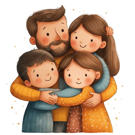 Familia unida en un abrazo