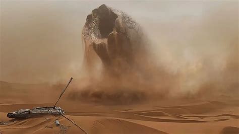 Paisaje desértico de Arrakis con gusanos de arena