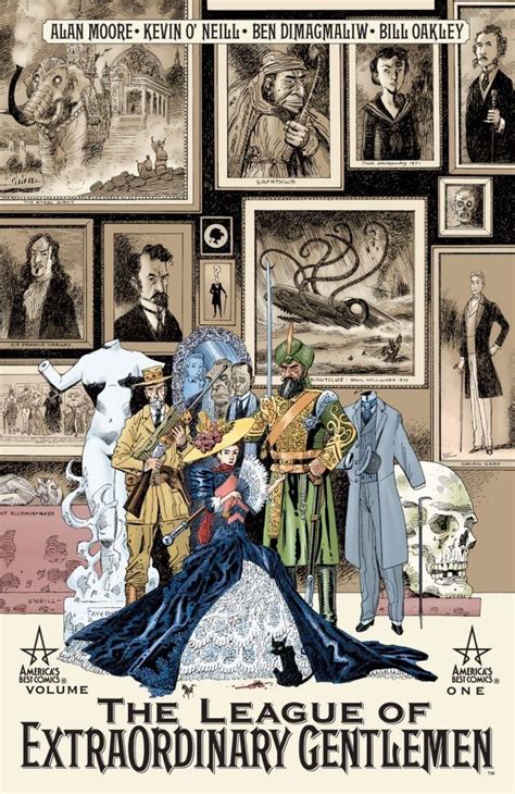 Ilustración de los personajes principales de The League of Extraordinary Gentlemen