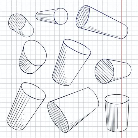 Ilustración de dedos como cilindros apilados para perspectiva