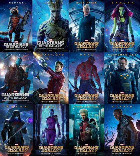 Personajes principales de Guardianes de la Galaxia