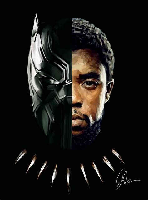Ilustración de T'Challa como Black Panther