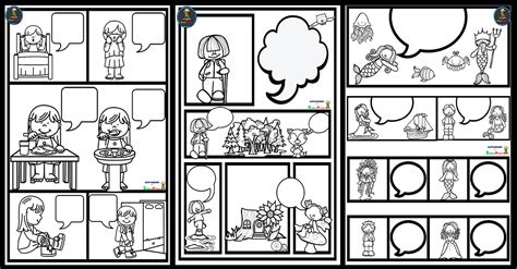 Niños dibujando y creando historietas