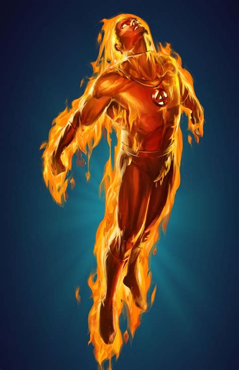 La Antorcha Humana envuelto en llamas