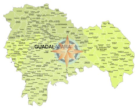 Mapa de la Batalla de Guadalajara y sus alrededores