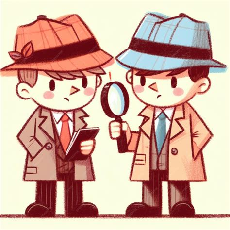 caricatura de dos detectives con aspecto desaliñado