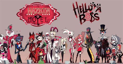 Ilustración de los personajes de Hazbin Hotel y Helluva Boss