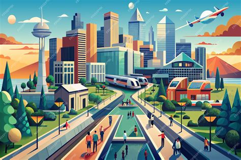 Representación de la vida urbana en la ciudad