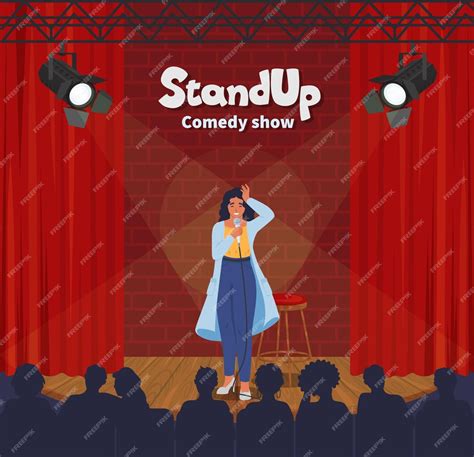 Comediante femenina actuando frente a una audiencia