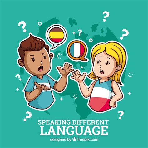 Dos personajes hablando en diferentes idiomas