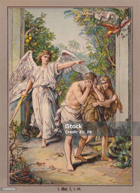 Ilustración de la expulsión del Paraíso