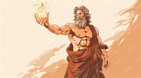Ilustración de Prometeo entregando el fuego a los hombres
