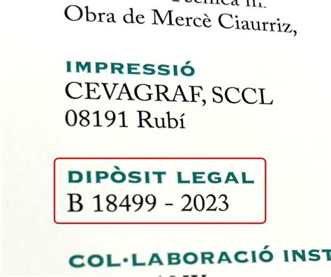 Ilustración de un número de depósito legal