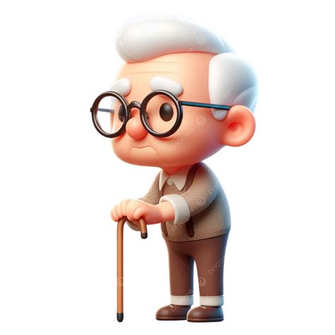 Caricatura cómica de un abuelo enmarcando un décimo