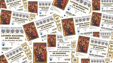 Secuencia de imágenes de anuncios de la Lotería de Navidad a lo largo de los años