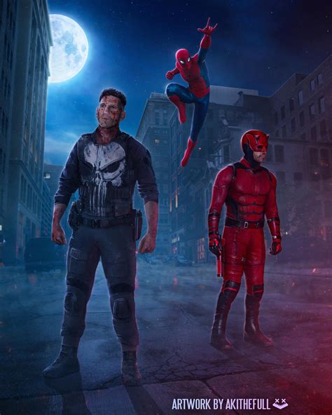Ilustración de Punisher y Spider-Man juntos