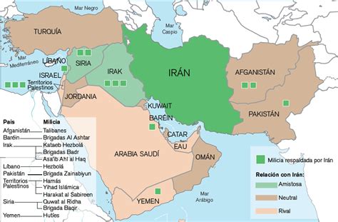 Mapa de Irán y la Guerra Irán-Irak