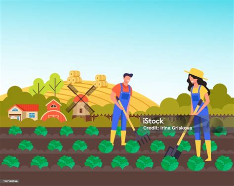 Ilustración de mujeres rurales trabajando en el campo