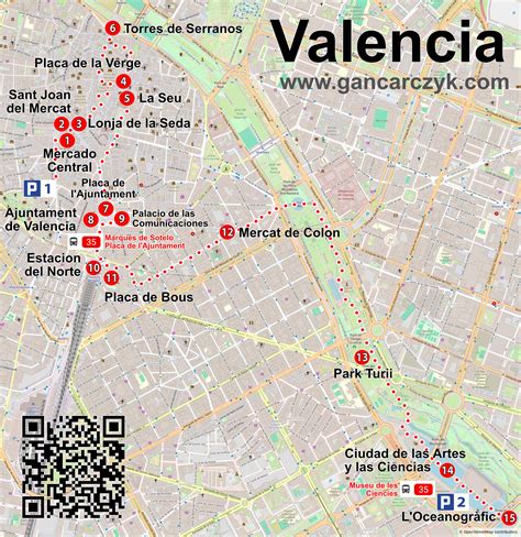 Mapa de Valencia con la ubicación de Futurama Comics