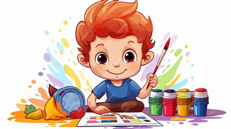 Niño creando un cómic