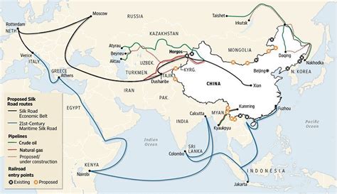Mapa de la ruta de la embajada británica a China