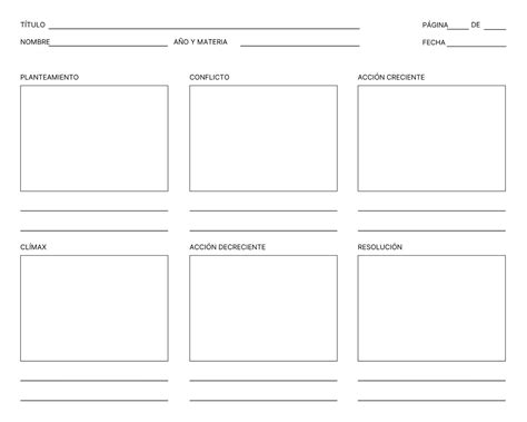Plantilla de storyboard para cómic
