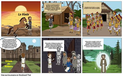 Página de cómic inspirada en la Ilíada