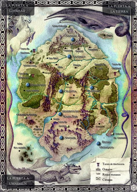 Mapa de Idhún con sus reinos y razas