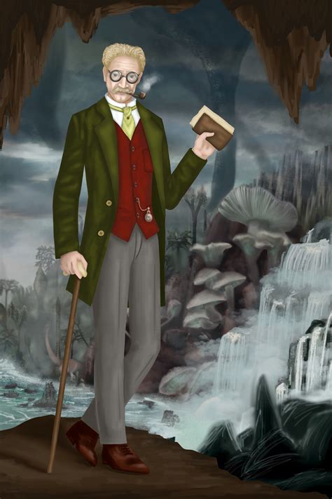 Ilustración del profesor Lidenbrock y su sobrino Axel