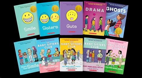 Colección de portadas de novelas gráficas de Raina Telgemeier.