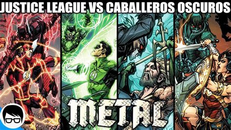 Los Caballeros Oscuros atacando la Liga de la Justicia