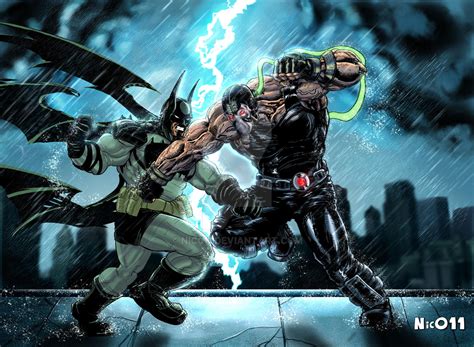 Bane golpeando a Batman