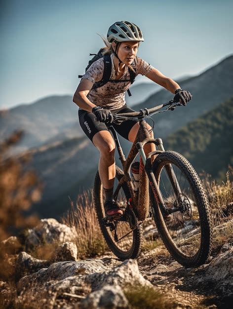 Mujer en bicicleta de montaña dibujando en un cuaderno